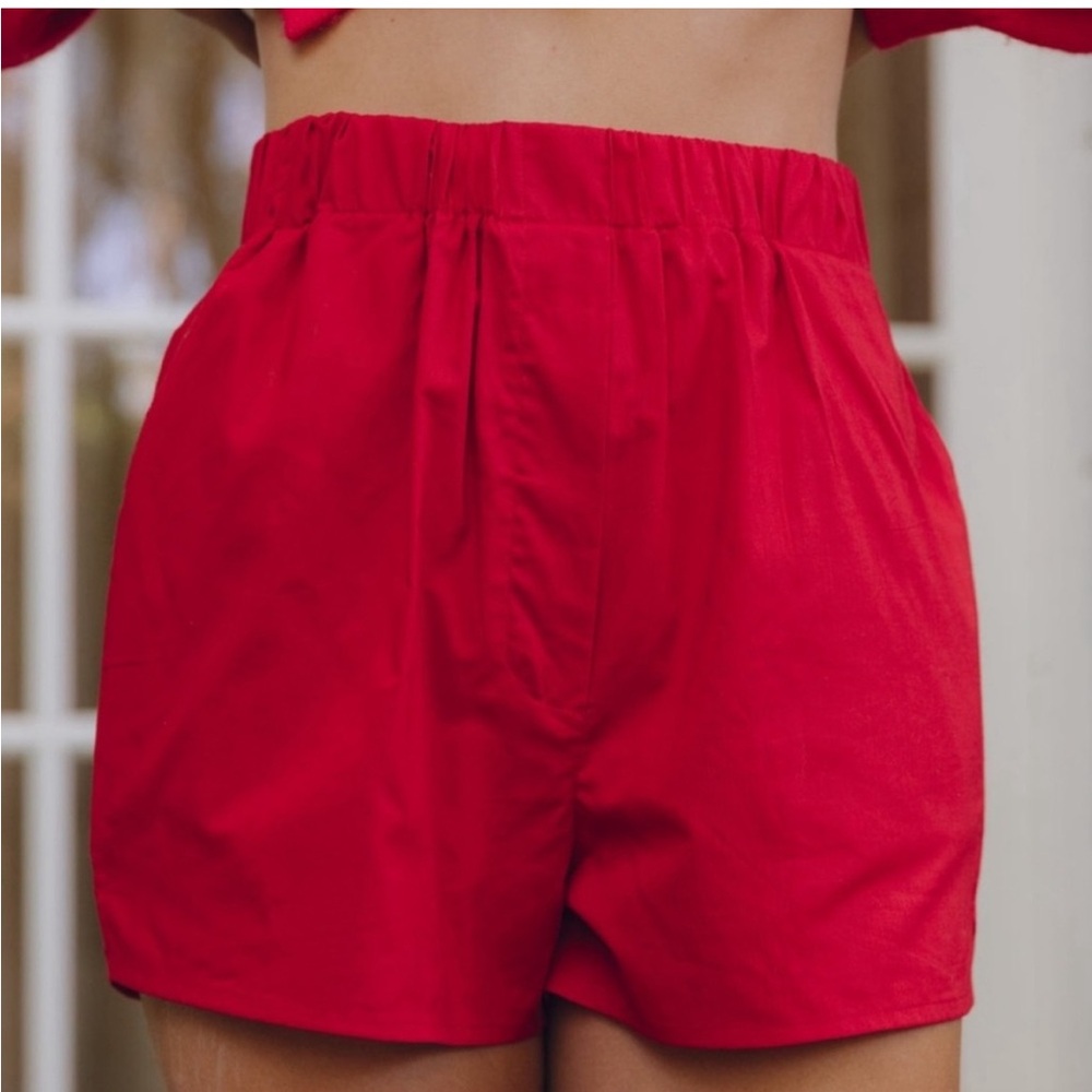 Daily Drills Red Poplin Shorts